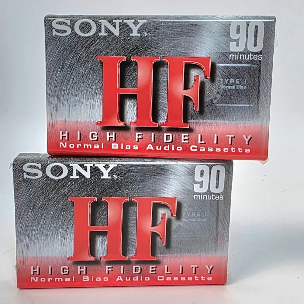 Sony HF 90 High Fidelity Normal Bias Type I Audio Cassette Tapes 2 Pack Sealed